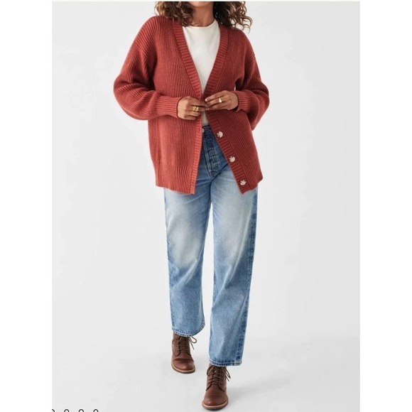 Faherty Tops - Faherty Women's Cozy Cotton Oversized Boyfriend Cardigan LARGE NWOT